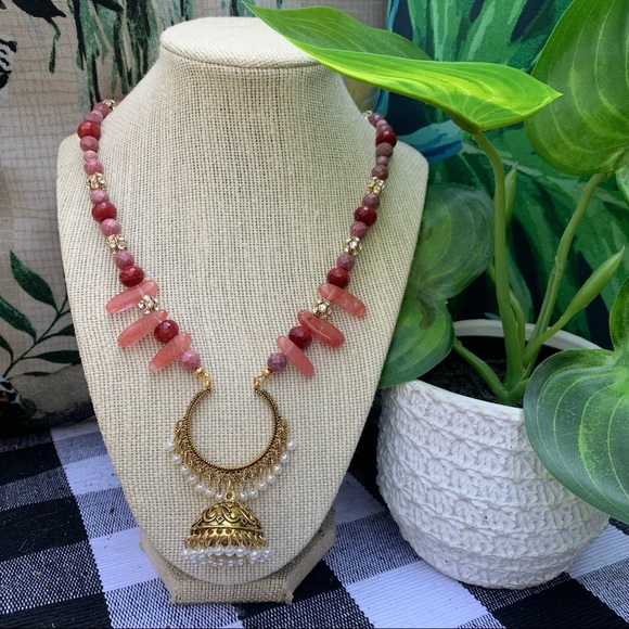 Handmade multi-stone & crystal bohemian necklace 💎❤️🌸 - Picture 2 of 8